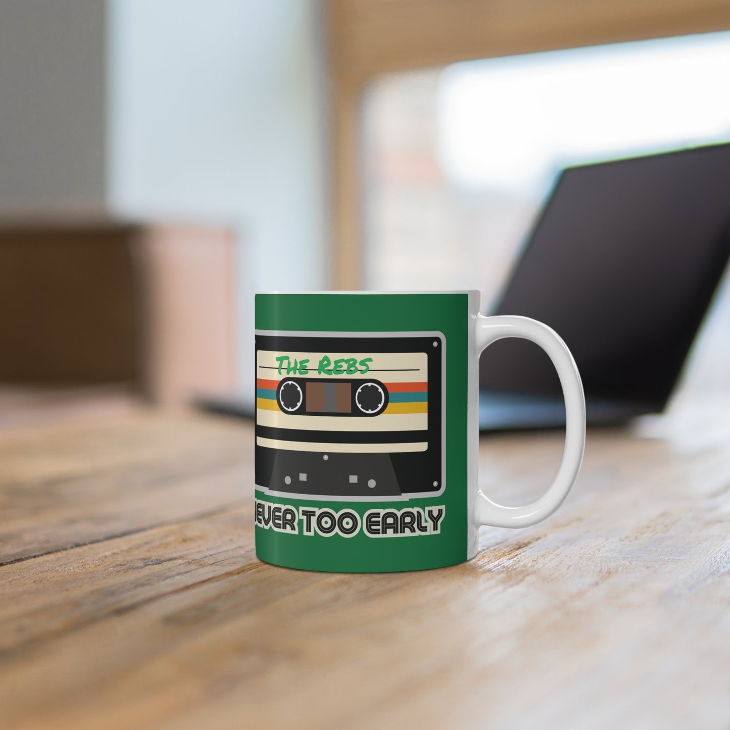 Retro Cassette Mug | Never Too Early for the Rebs | Celtic Fan Gift