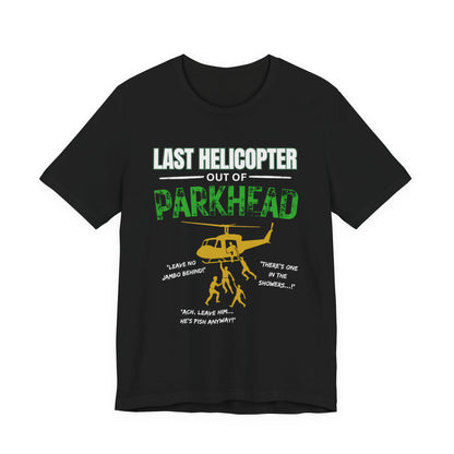 Last Helicopter Out of Parkhead T-shirt for Celtic Fans | Lightweight tee