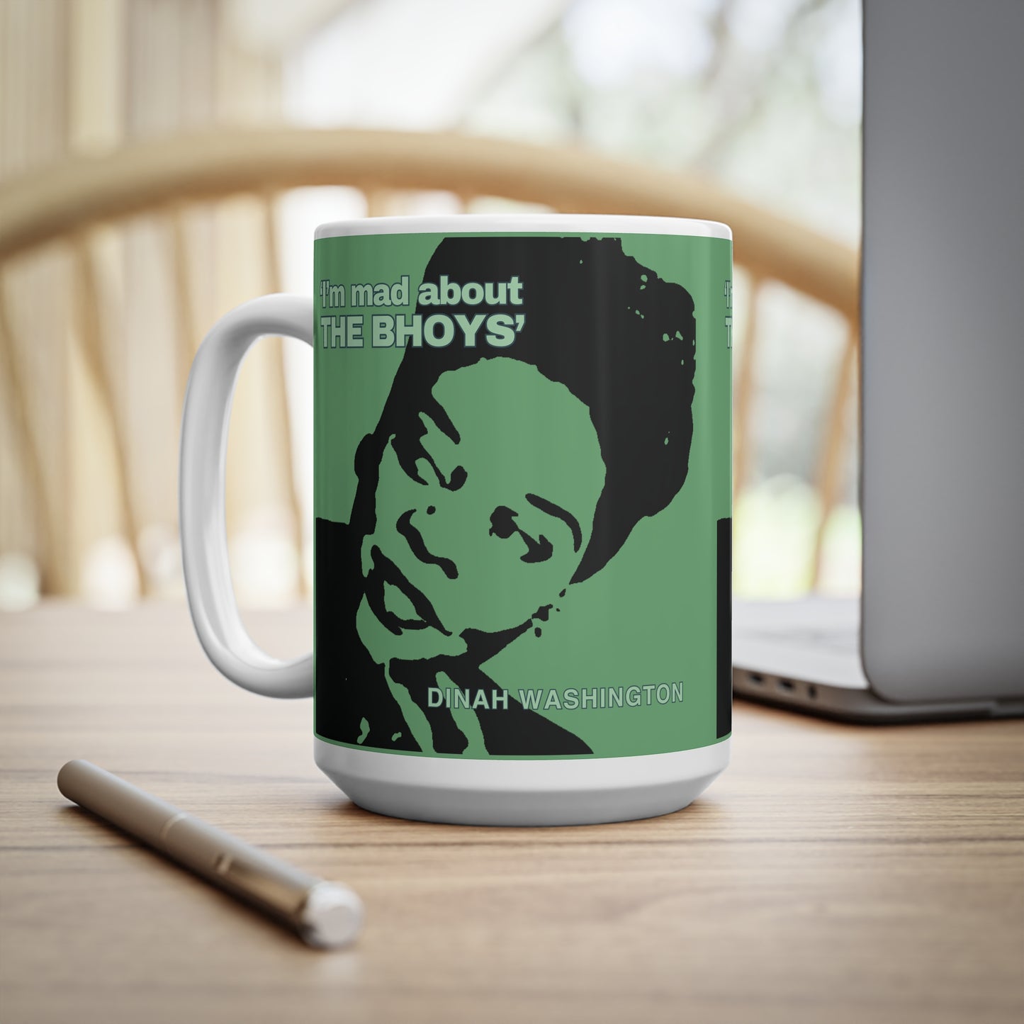 Celtic 'Mad About The Bhoys' Coffee Cup Green Text