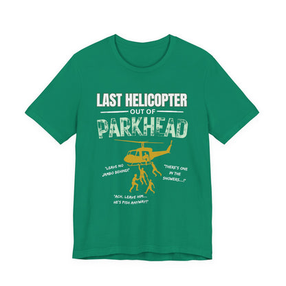 Last Helicopter Out of Parkhead T-shirt for Celtic Fans | Lightweight tee