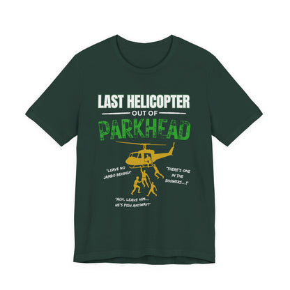 Last Helicopter Out of Parkhead T-shirt for Celtic Fans | Lightweight tee