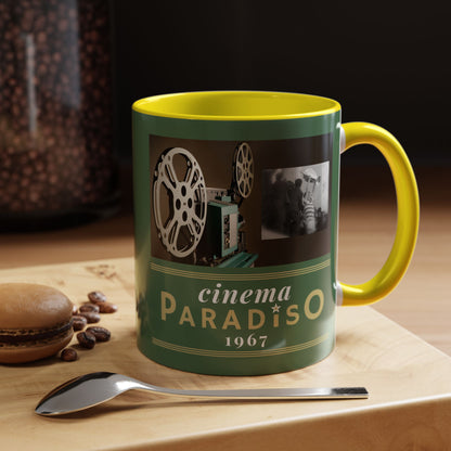 Celtic FC Cinema Paradiso Green or Yellow Accent Mug, 11oz