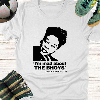 Mad About The Bhoys Dinah Washington T-shirt for Celtic Fans | Lightweight Unisex Bella Canvas 3001 tee