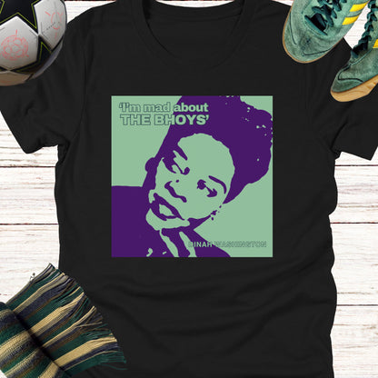Mad About The Bhoys Dinah Washington T-shirt for Celtic Fans | Lightweight Unisex Bella Canvas 3001 tee
