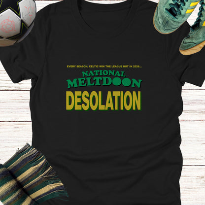 National Meltdoon Desolation T-shirt for Celtic Fans | Lightweight Unisex Bella Canvas 3001 tee
