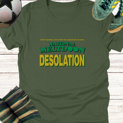 National Meltdoon Desolation T-shirt for Celtic Fans | Lightweight Unisex Bella Canvas 3001 tee