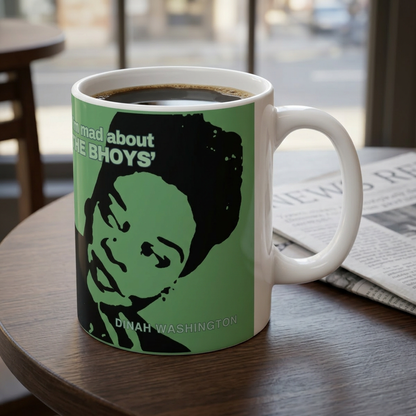 Celtic 'Mad About The Bhoys' Coffee Cup Green Text