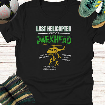 Last Helicopter Out of Parkhead T-shirt for Celtic Fans | Lightweight tee