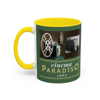 Celtic FC Cinema Paradiso Green or Yellow Accent Mug, 11oz