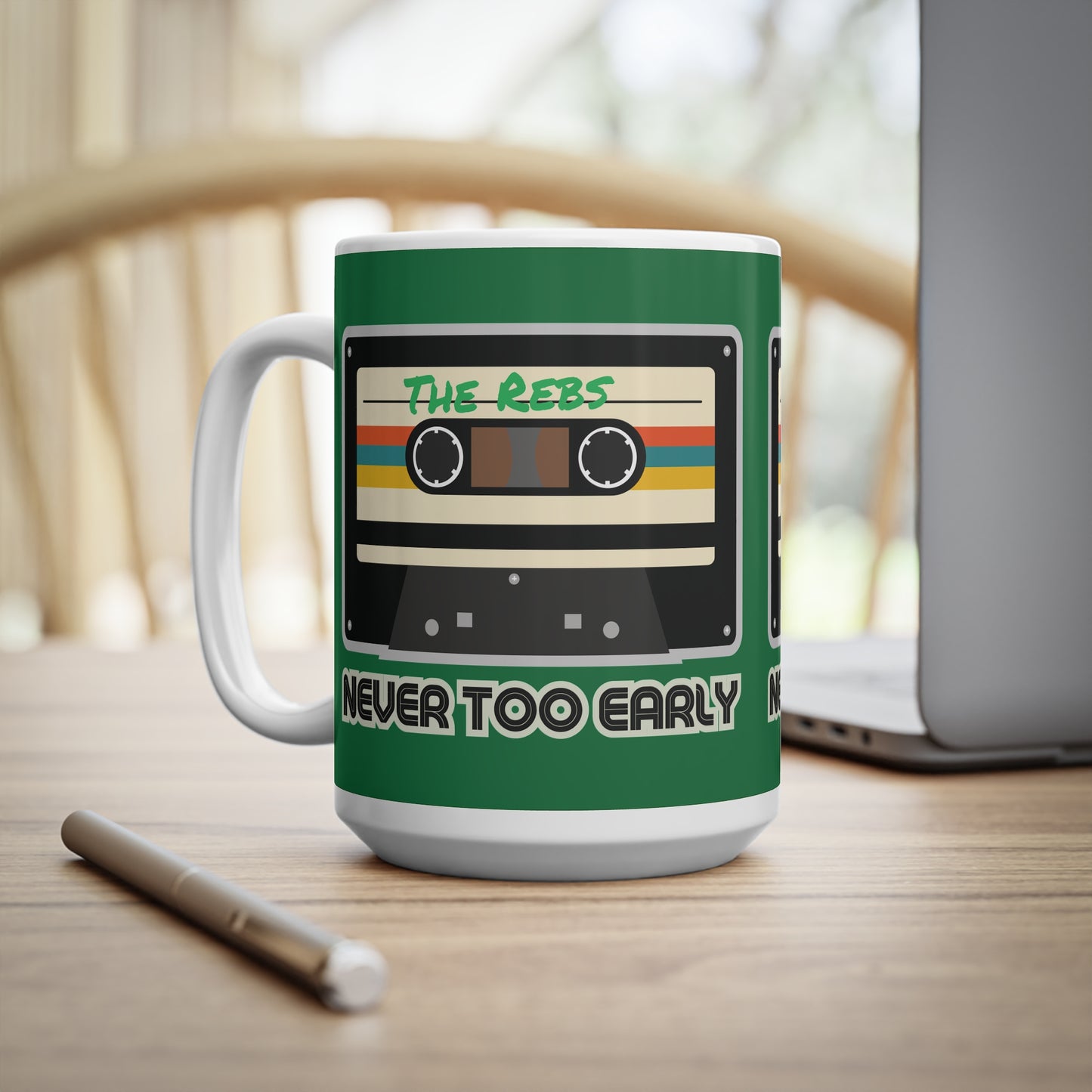 Retro Cassette Mug | Never Too Early for the Rebs | Celtic Fan Gift