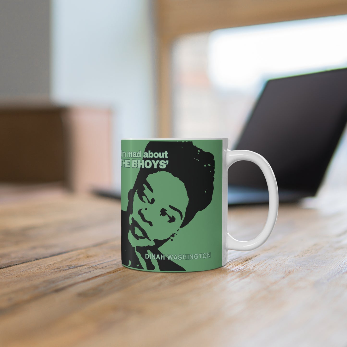 Celtic 'Mad About The Bhoys' Coffee Cup Green Text
