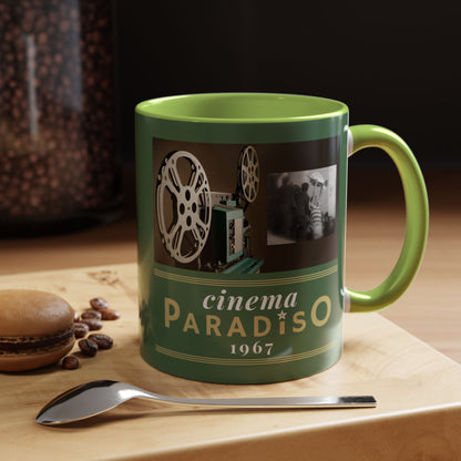 Celtic FC Cinema Paradiso Green or Yellow Accent Mug, 11oz