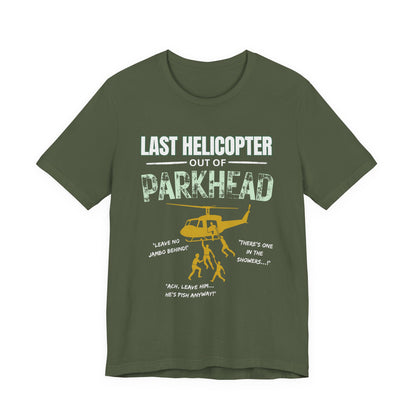 Last Helicopter Out of Parkhead T-shirt for Celtic Fans | Lightweight tee