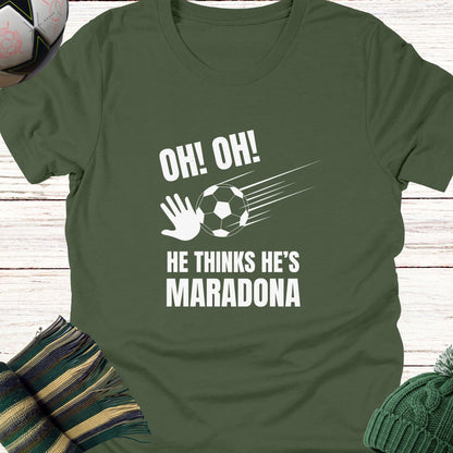 He thinks he's Maradona | Lightweight Unisex Bella Canvas 3001 t-shirt